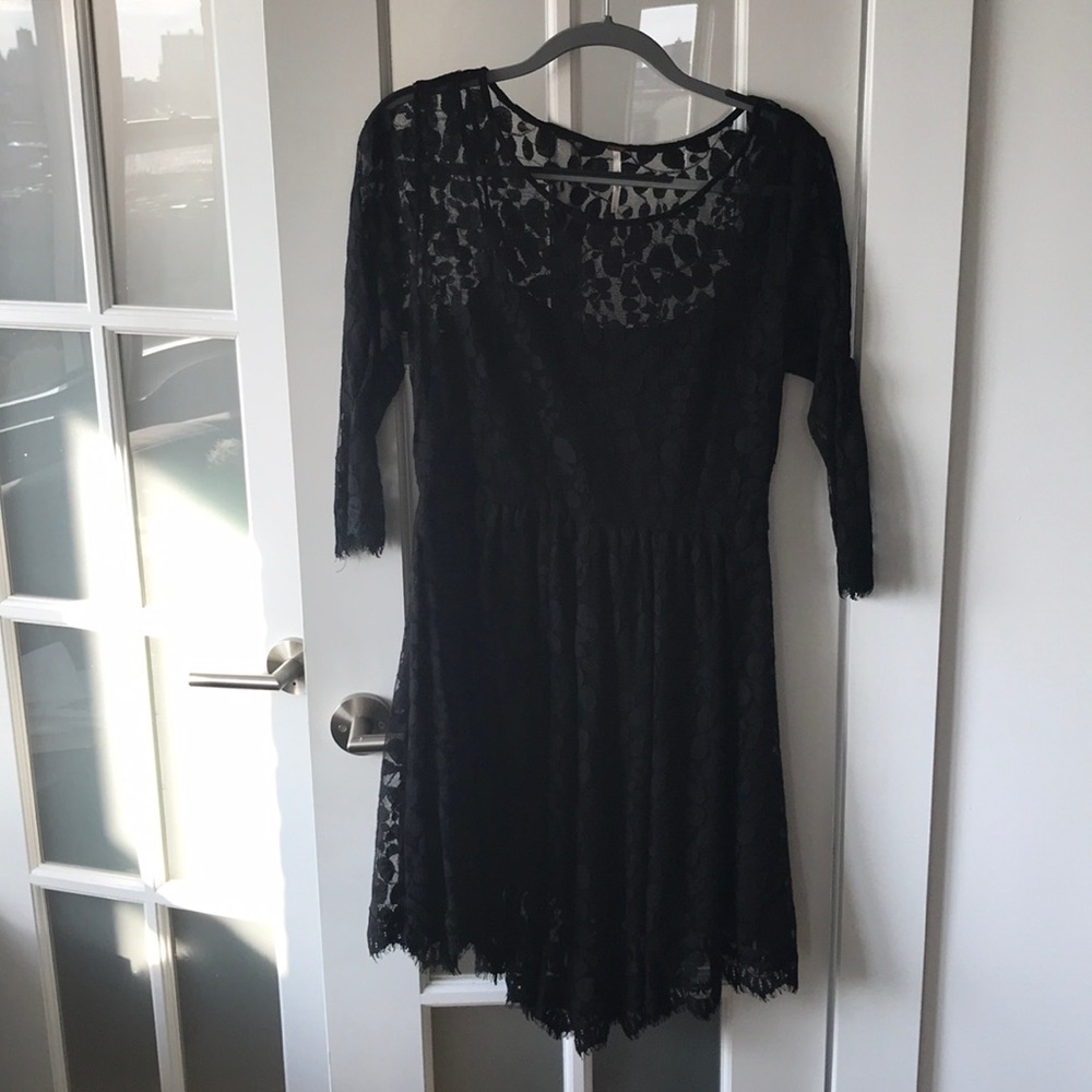 Free People Black Lace Dress